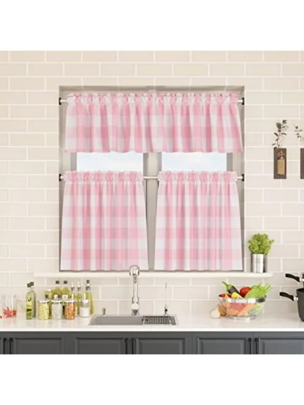 Buffalo Plaid Kitchen Curtains - 36
